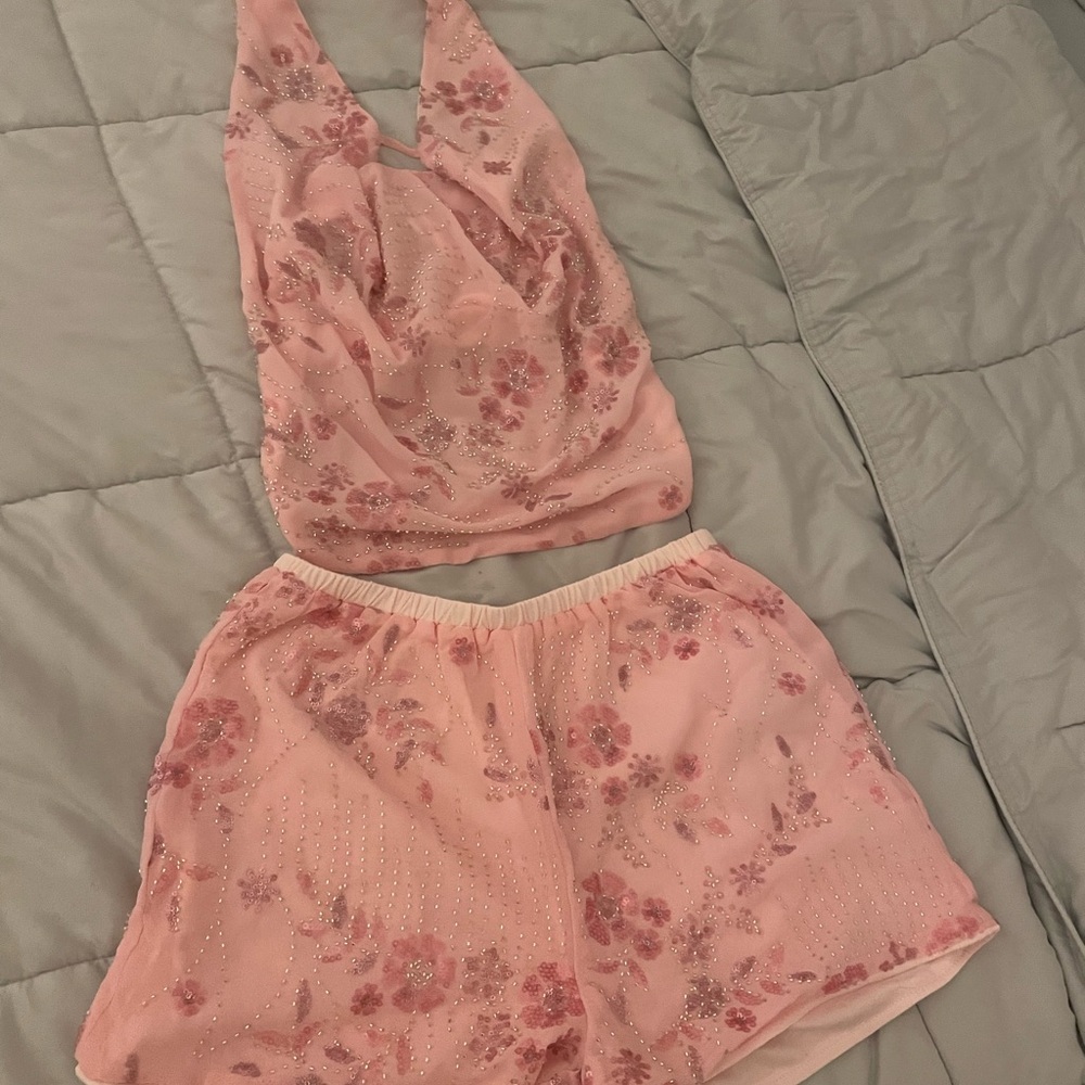 Pink sequin set